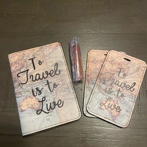 Faux leather passport cover + luggage tags